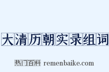 大清历朝实录组词是什么意思的图片